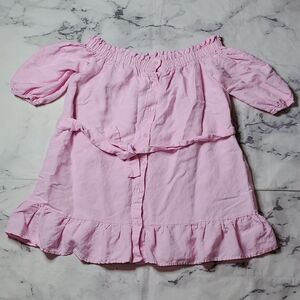 Caitlin Covington x Pink Lily Pink Off the Shoulder Dress